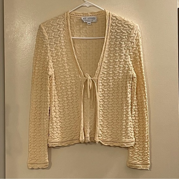 ST. JOHN COLLECTION by MARIE GRAY Vintage Tie Front Knitted Cardigan - Picture 2 of 10